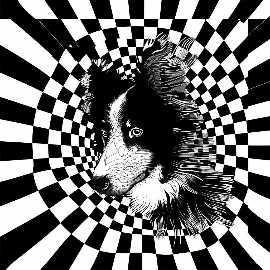 Checkered dog optical illusion