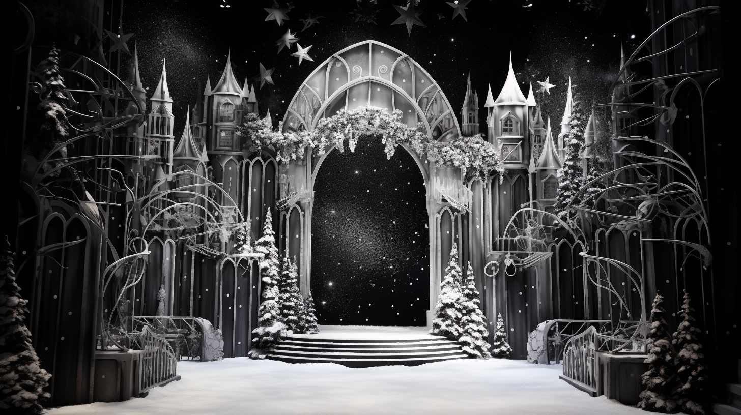 Black and White Christmas Stage Design  ?️