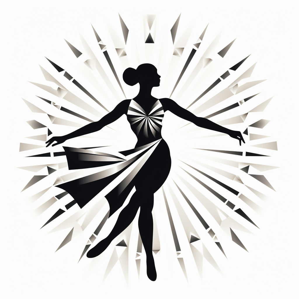 Black White Dancer Silhouette Coloring Page