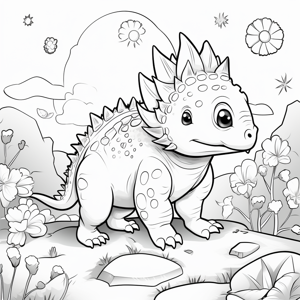 Kids Coloring Page Stegosaurus