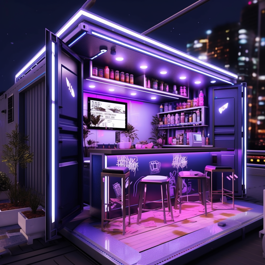 Modern black and white container bar