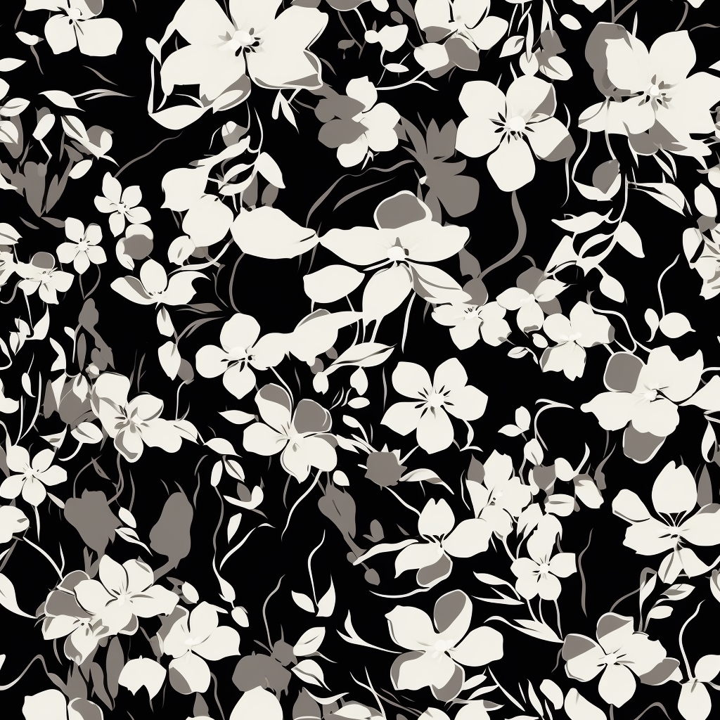 Black and White Floral Vector Design