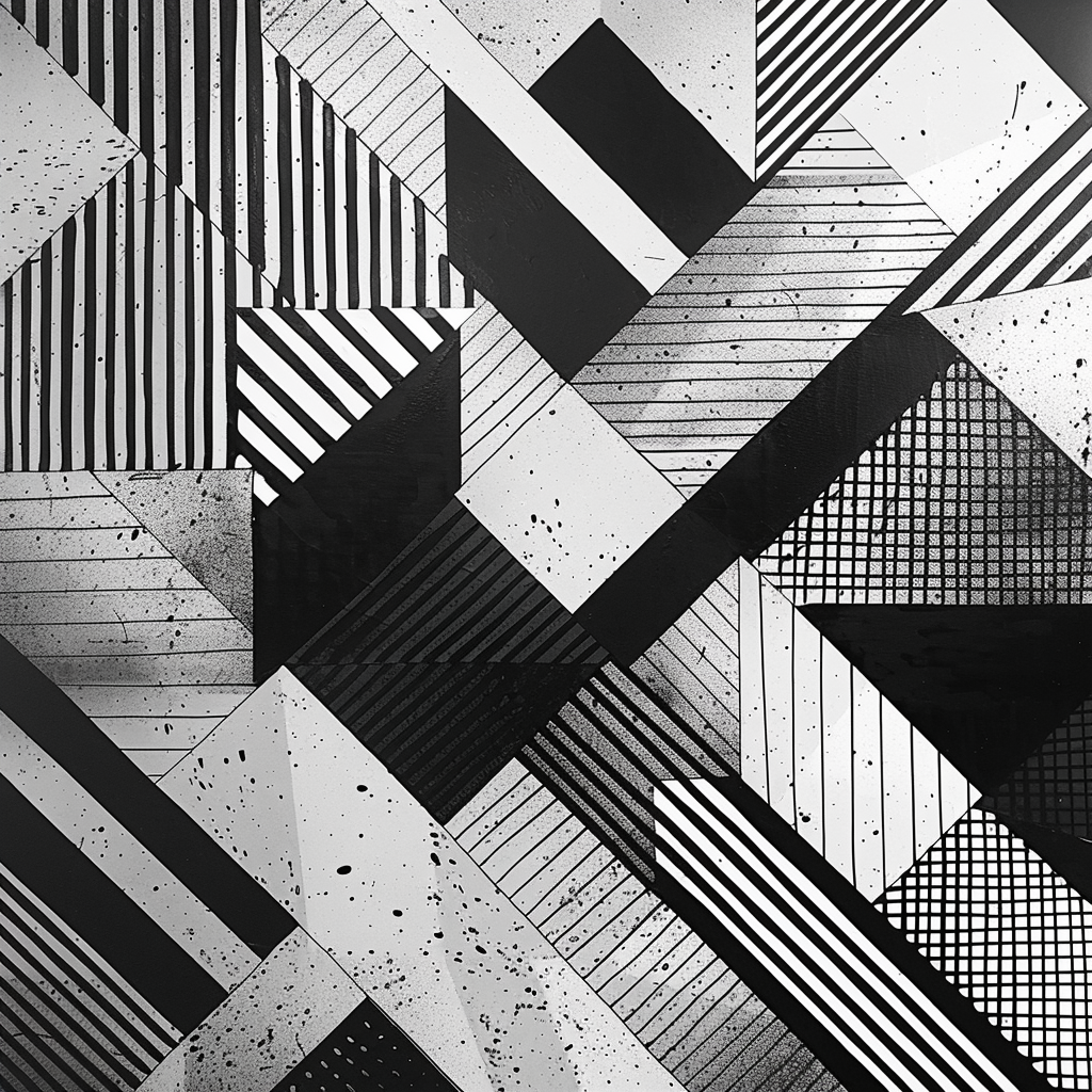 Geometric black white line patterns