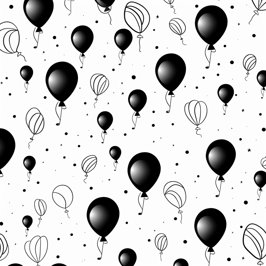 Graphic design of birthday balloons on white background