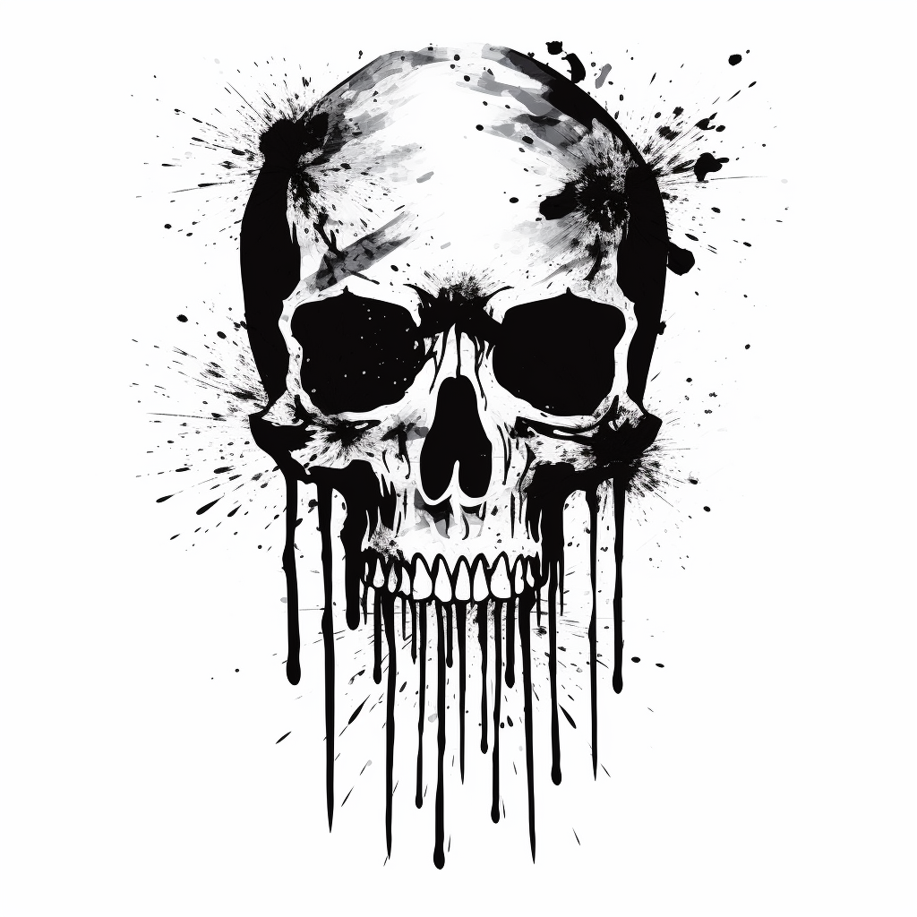 Black skull brush vector