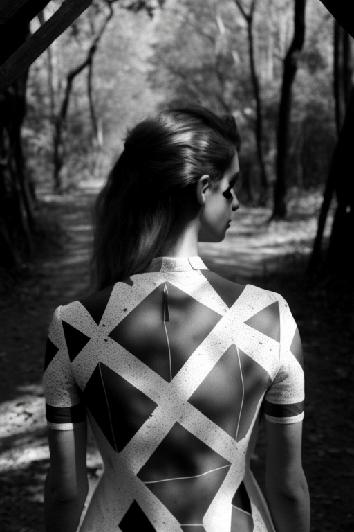 Black and white harlequin in woods