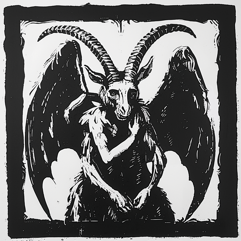 Black White Lilith Baphomet Print