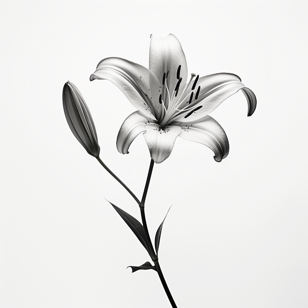 Elegant black and white lily flower