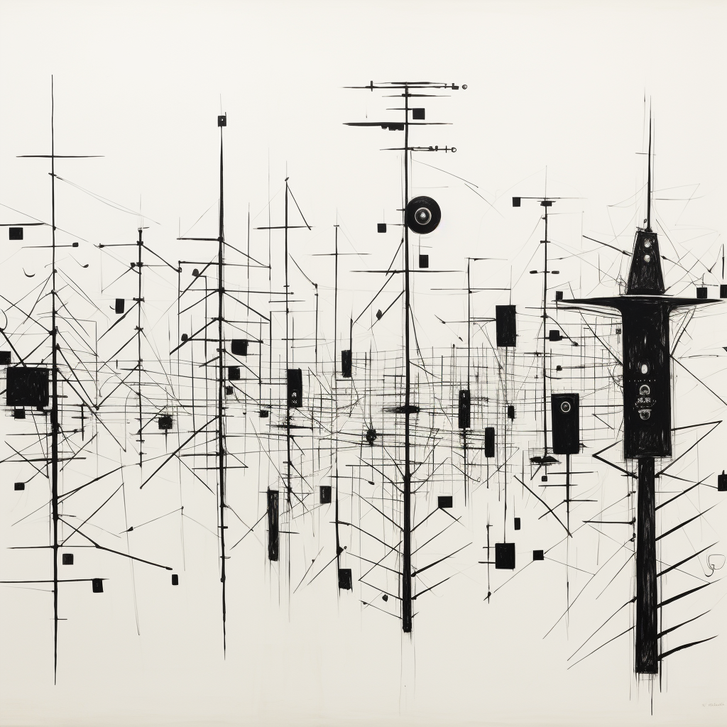 Black and white signal drawing