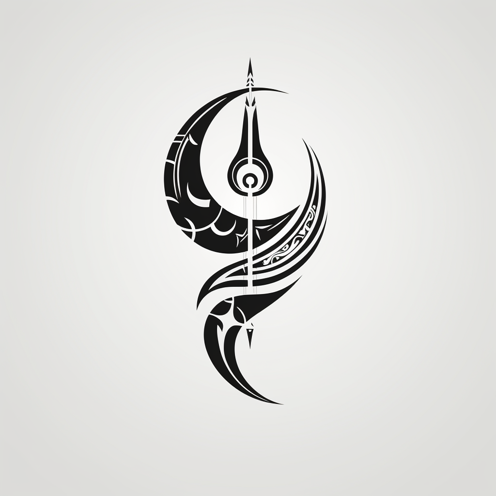 Minimalistic geometric crescent moon logo design