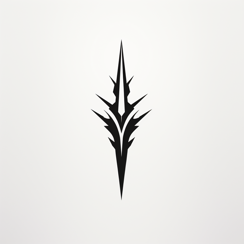 Minimalist geometric dagger logo design