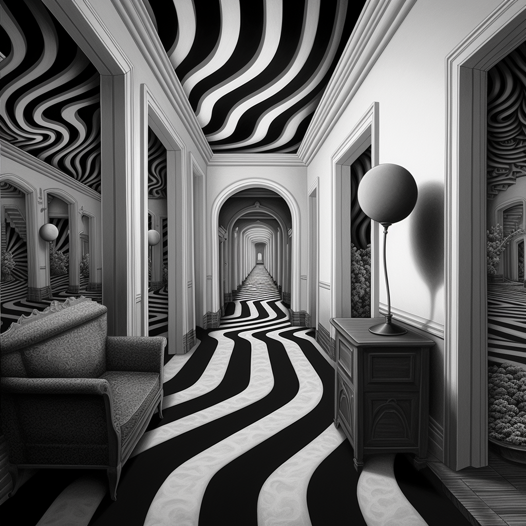 Captivating black and white optical illusions