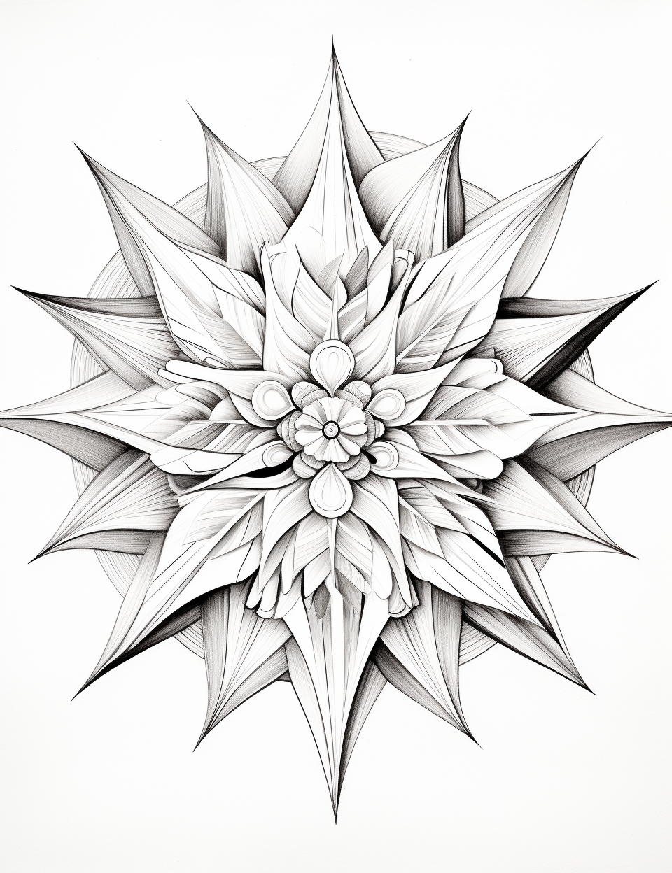 Origami Mandala Coloring Page