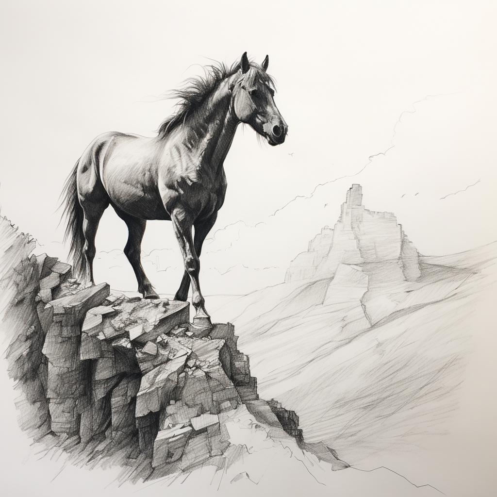 Black and White Horse Sketch