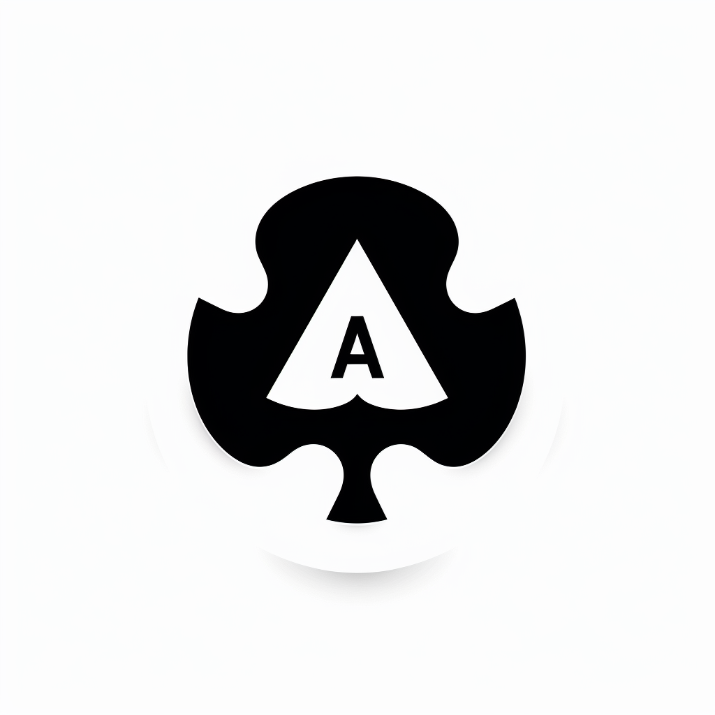 Simple logo of a black and white puzzle ace of spade