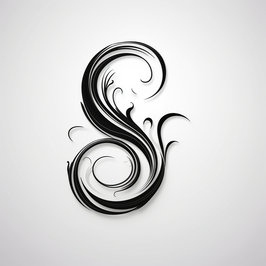 Black and white logo ideas with silky swirls