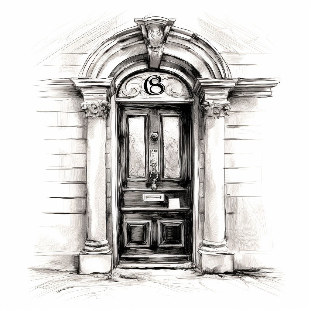 Black and White Sketch of Door Number 0.33