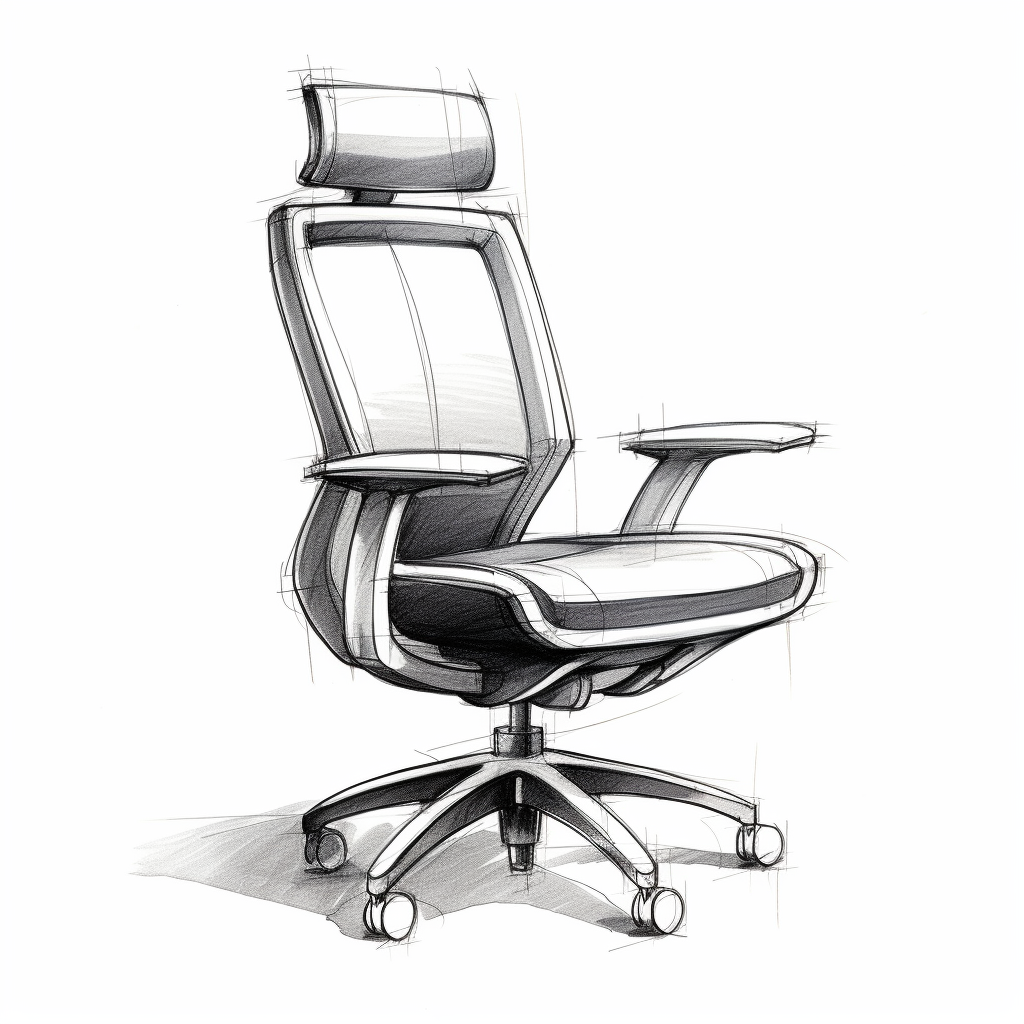 Office Swivel Chair Sketch