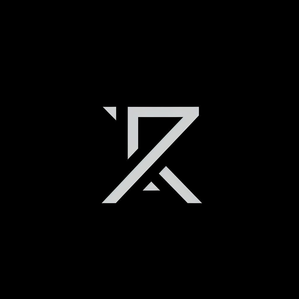 Stylish black and white R, Y & symbol