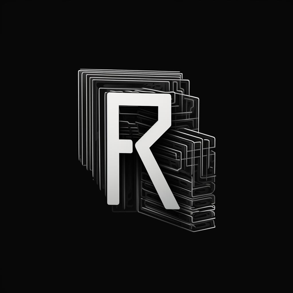 Black and white logo of letters RY with ampersand