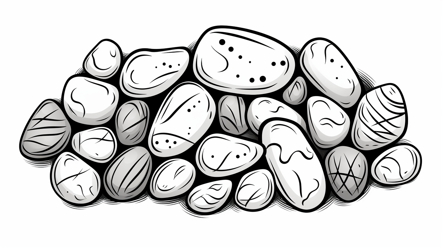 Pop art black and white stone drawing