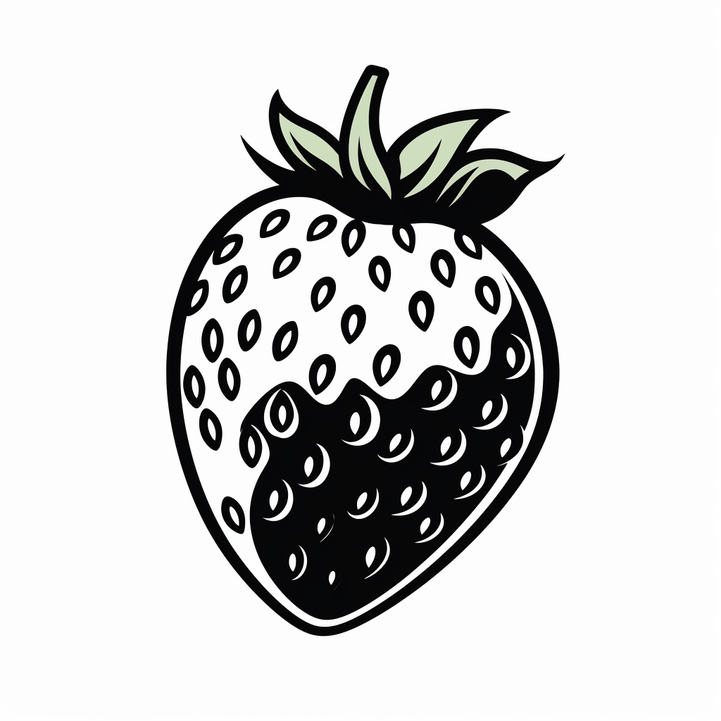 Bold Black White Strawberry Tattoo