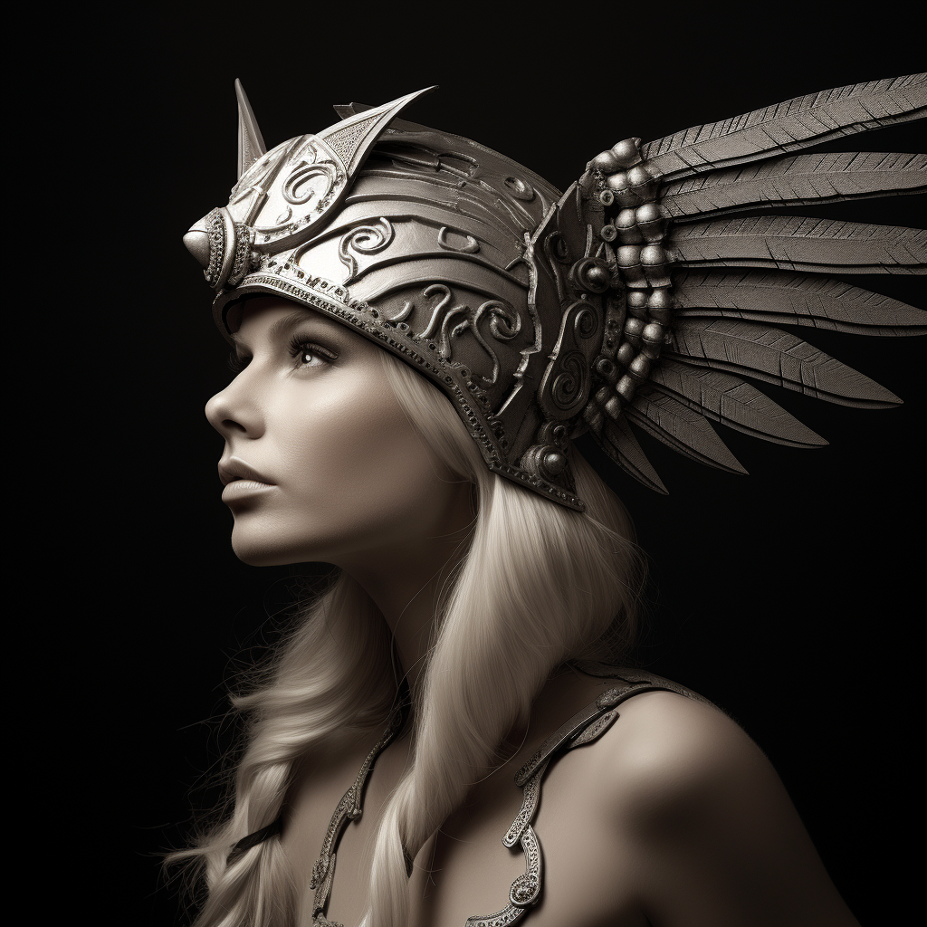 Powerful Valkyrie with Helmet Wings