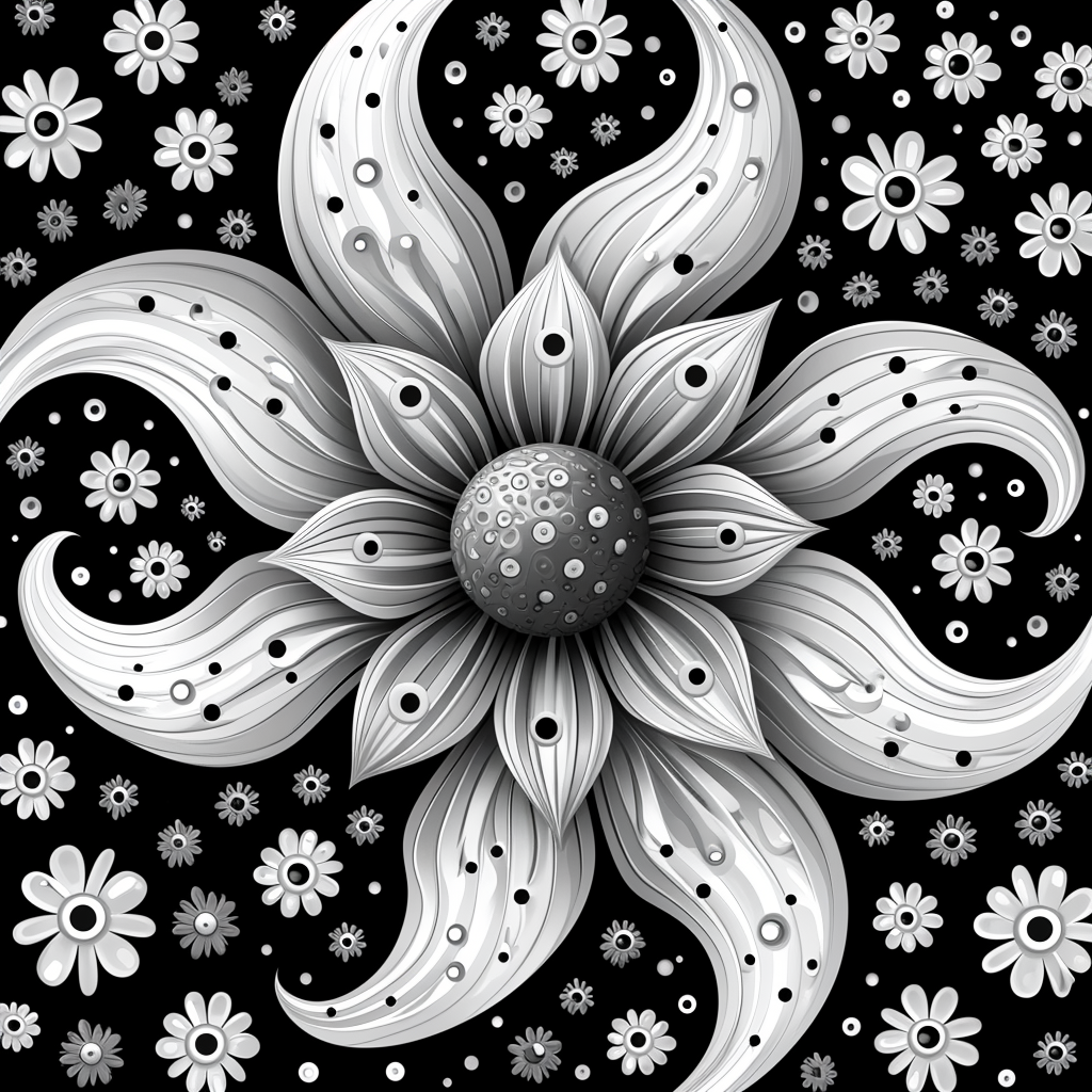 Black and White Vector Graphic Design Abstract Pattern