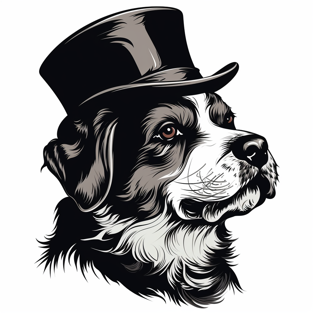 Profile of a Dog with Hat