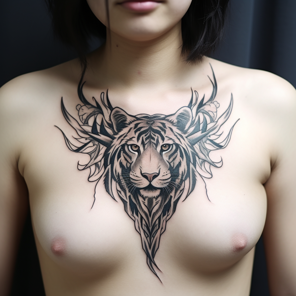 Black Winged Tiger Tattoo