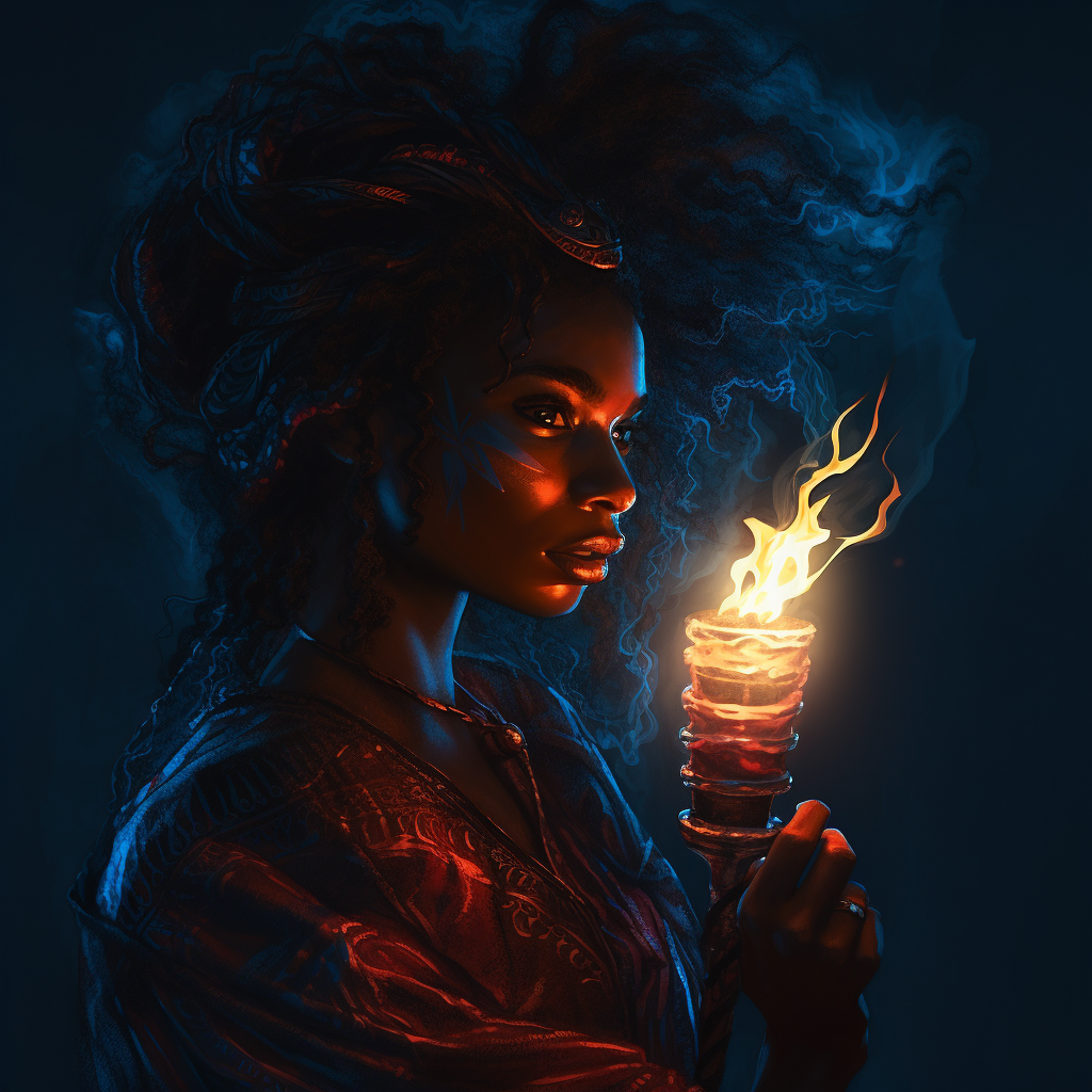 Inspiring 3D Illustration of Black Woman Carrying Torch