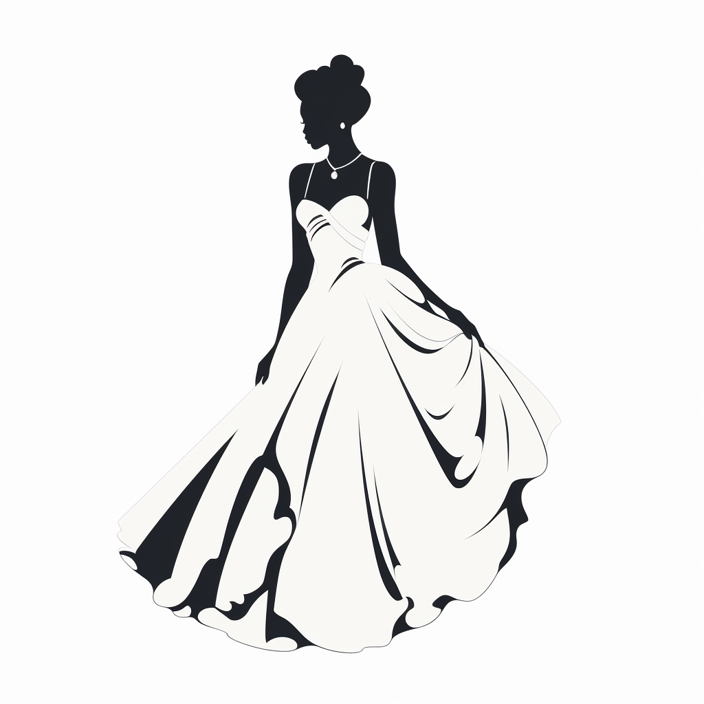 Silhouette of black woman in debutante dress