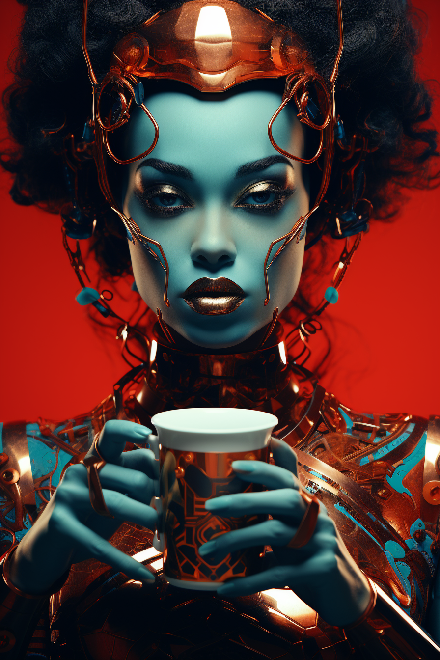 Black woman drinking tea