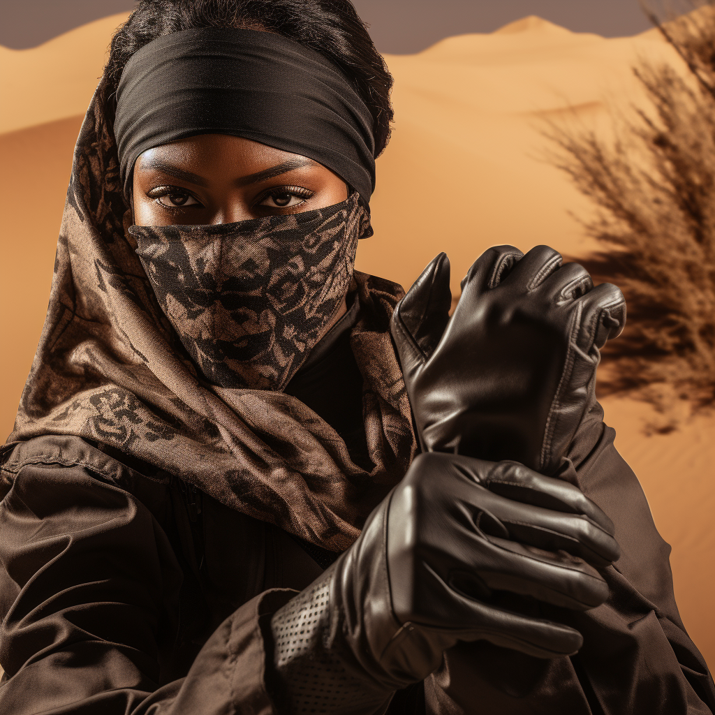 Black woman with tactical gear and knife