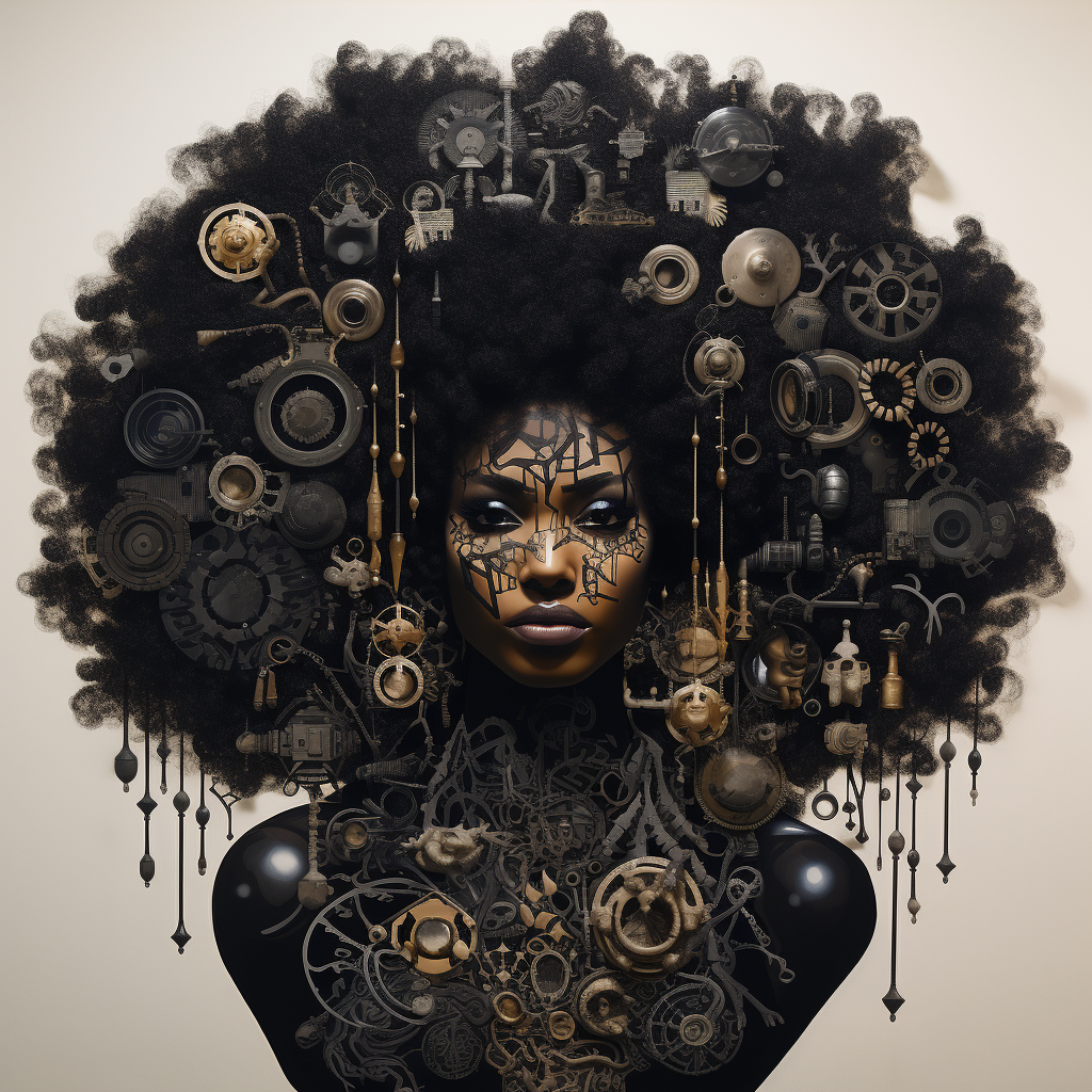 Black women symbols composition