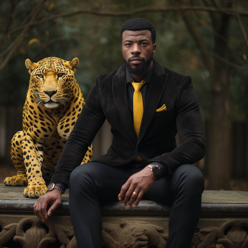 Black Panther in Black & Yellow Suit