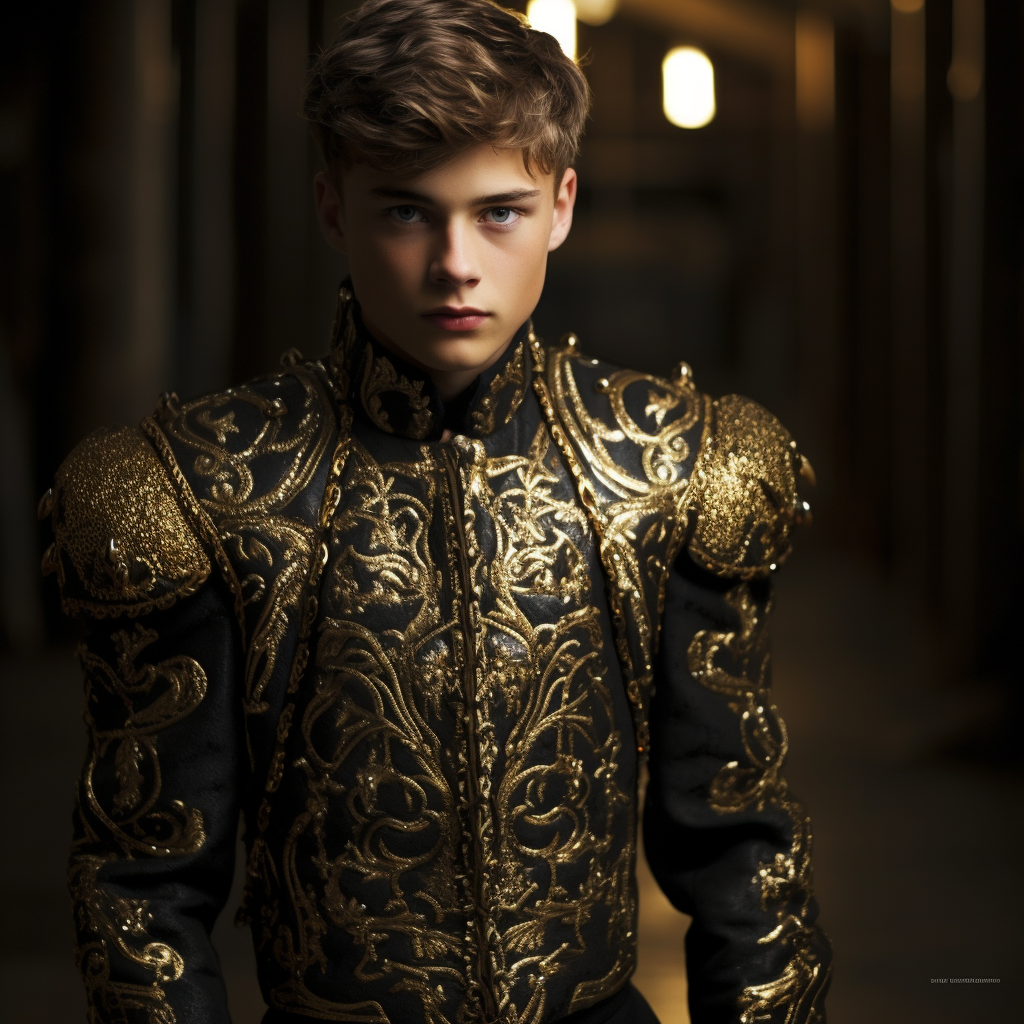 Regal king in black-gold attire