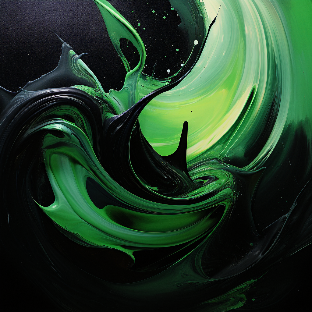 Black and Green Colliding