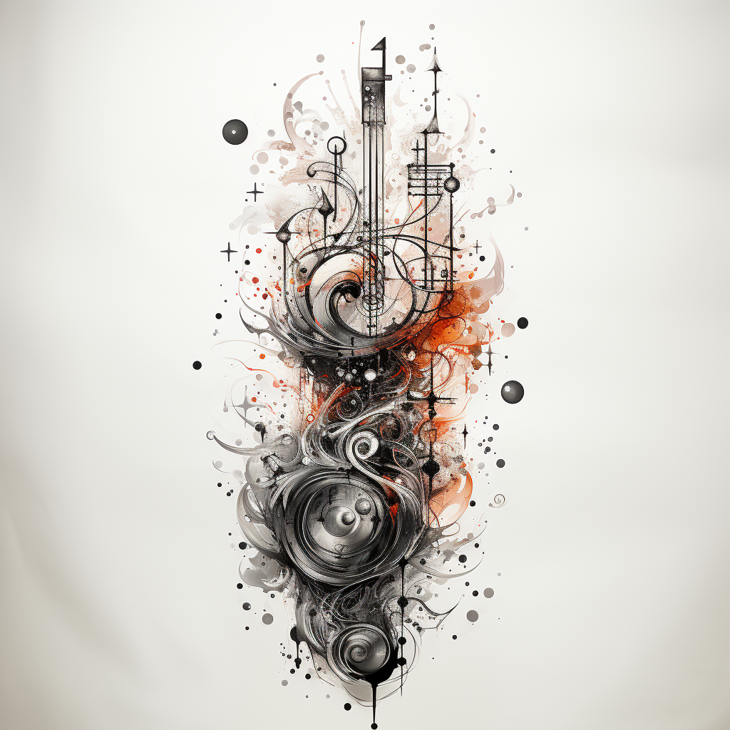 Elegantly flowing musical notes tattoo