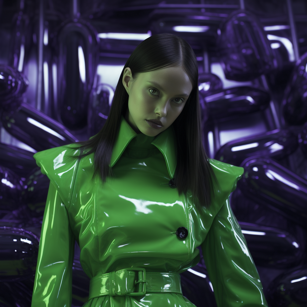 Black Latex Hell with Vibrant Light Reflections