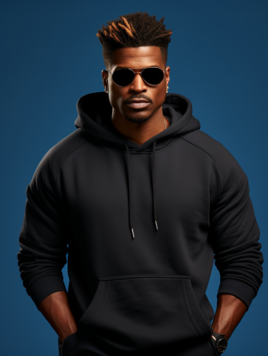 Black Male in High-Quality Hoodie Mockup