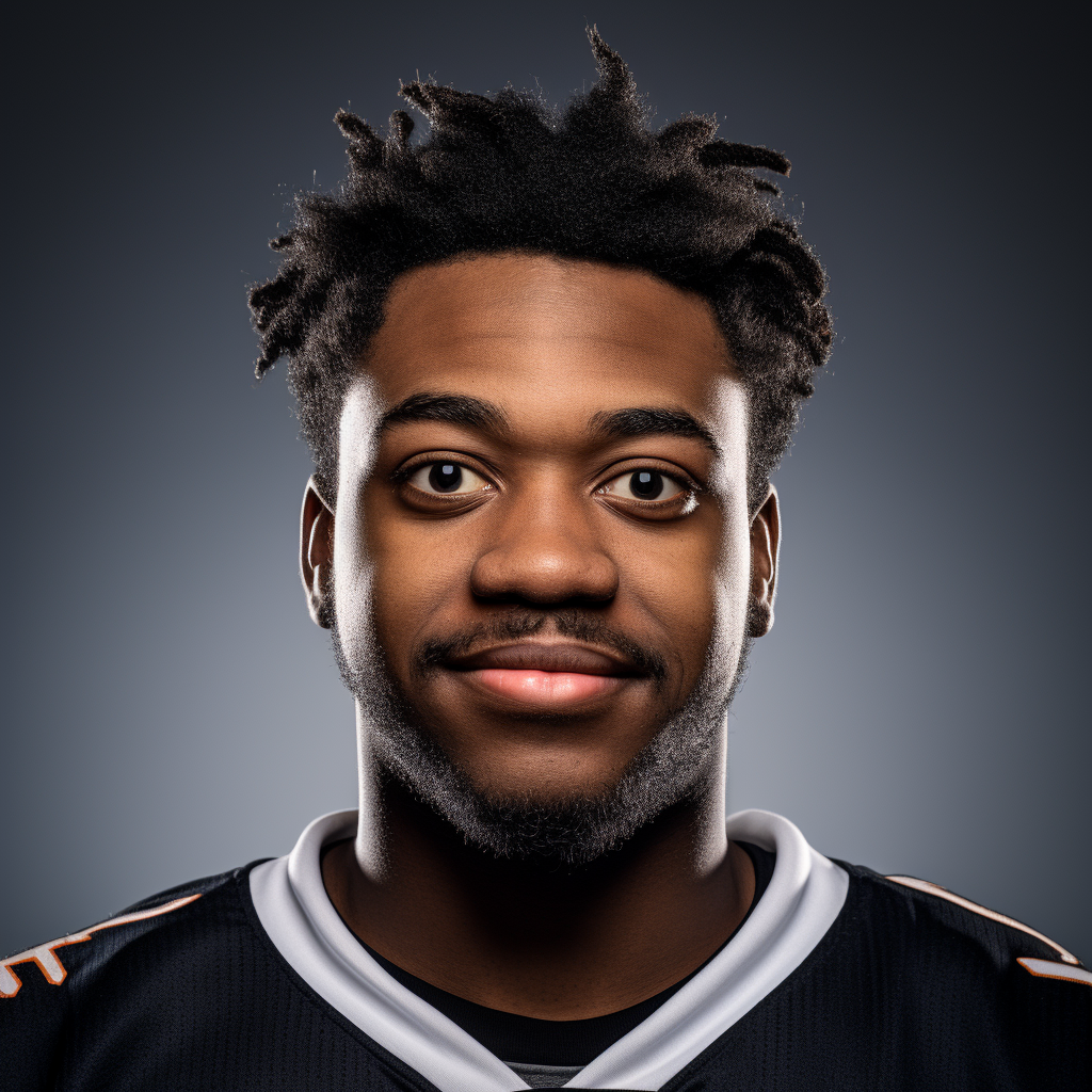 Black Male Ice Hockey Player Headshot