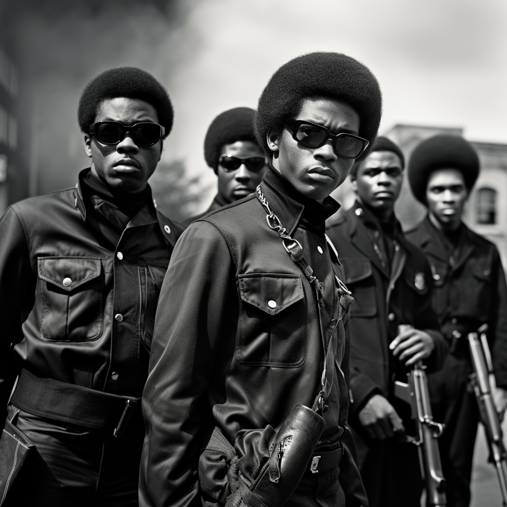 Majestic black panthers in striking black and white