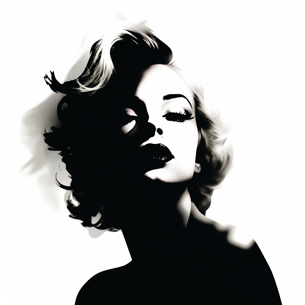 Black silhouettes of Marilyn Monroe