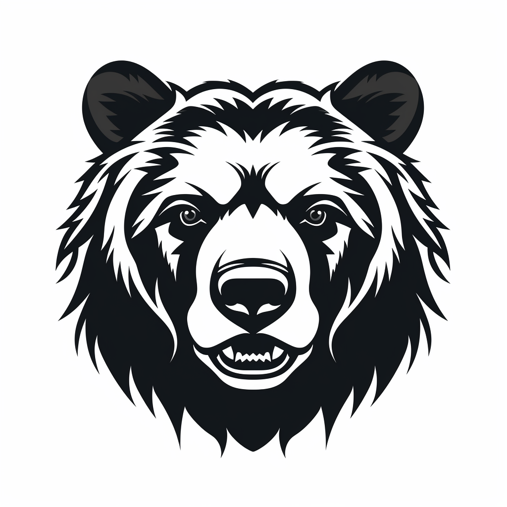 Black and white bear head icon