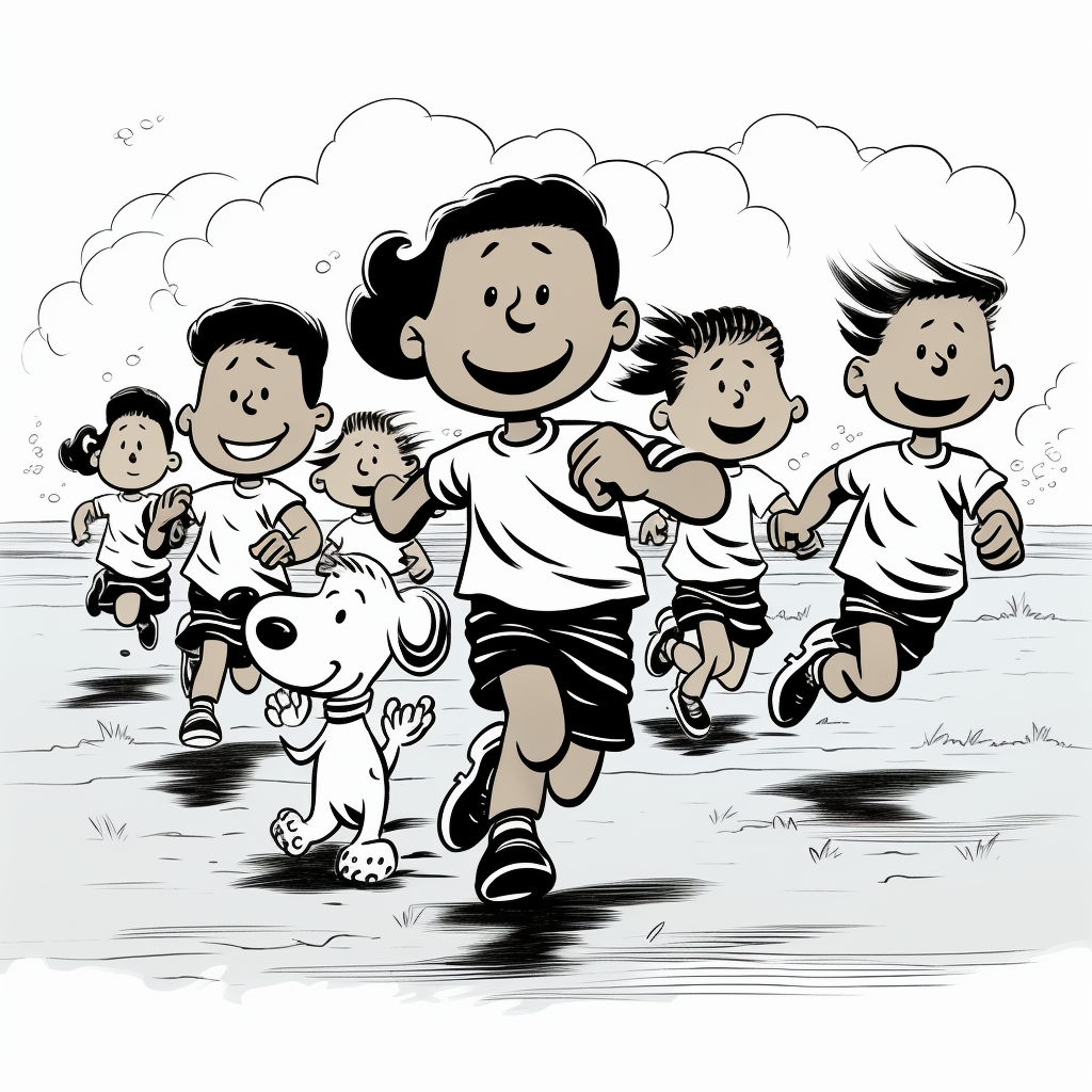 1930s Charles Schulz cartoon black runners