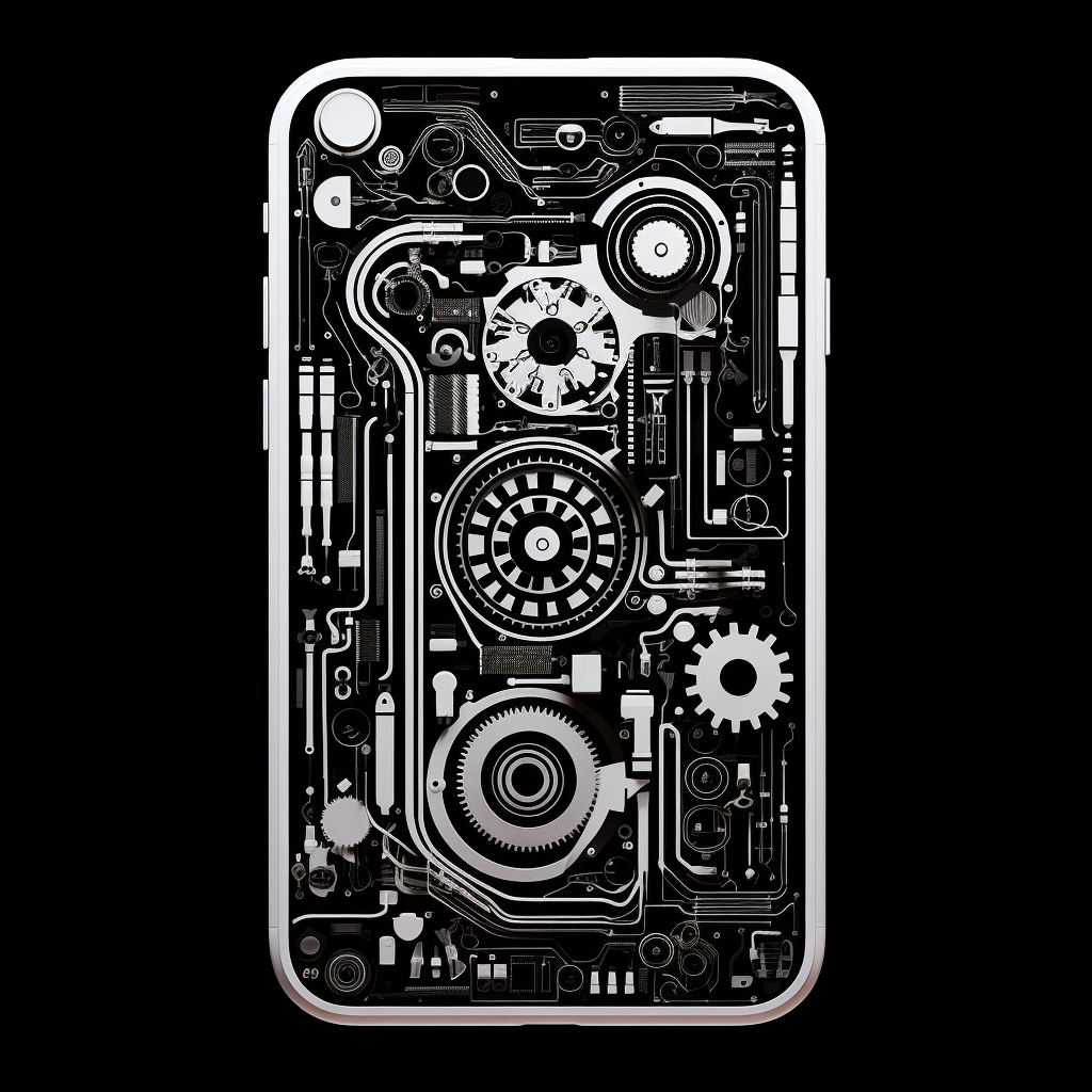 Black and White iPhone Icon Depicting Complexity