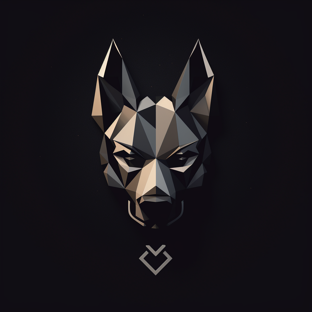 Black and white logo with TDO and geometrical malinois head