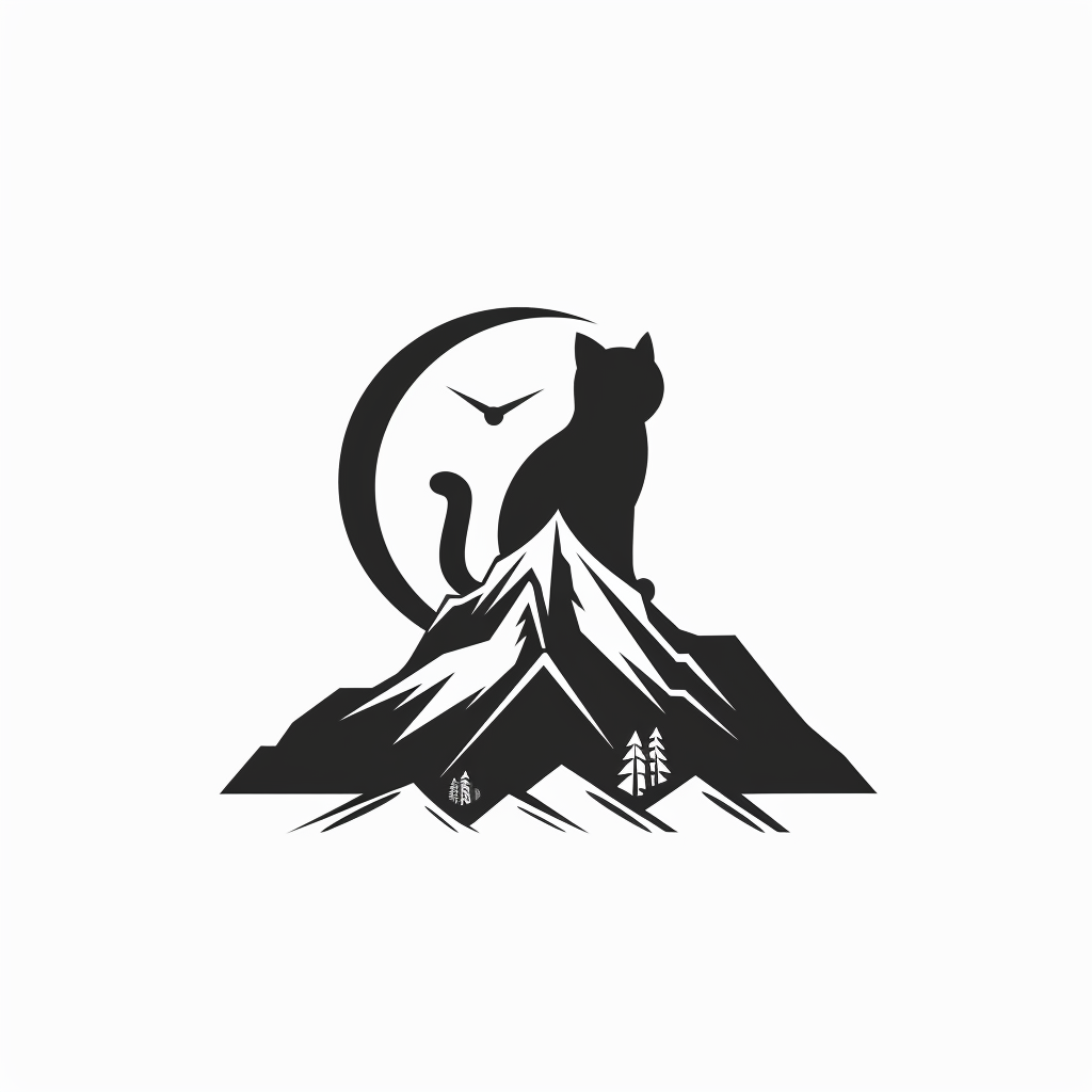 Black and white cat logo