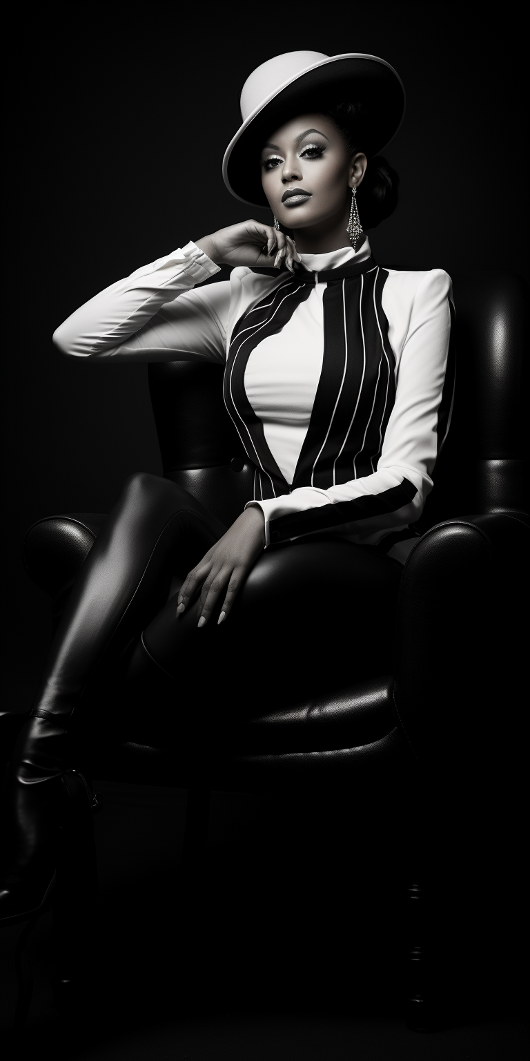 Stylish woman posing on elegant chair